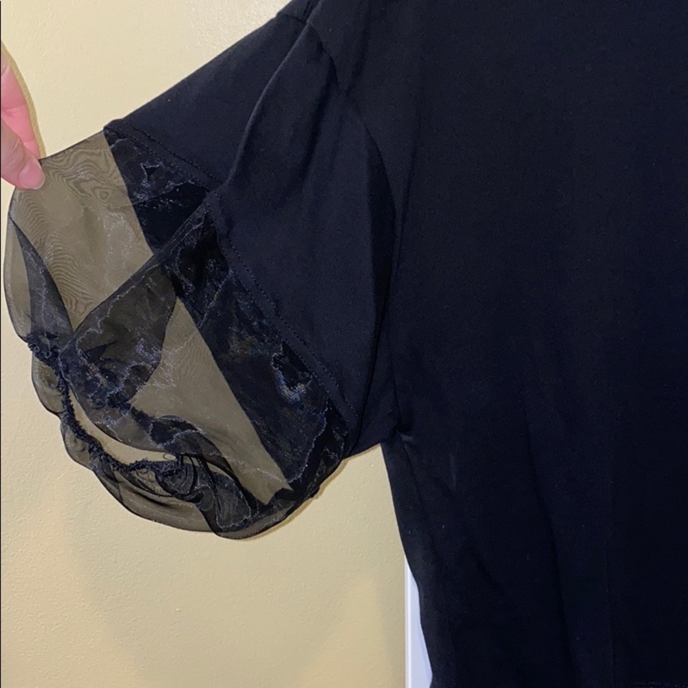 ZARA black top with organza sleeves